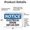 Signmission Electrical Room Not An Exit, 14 in W x Rectangle, Vinyl Decal OS-2PACK-NS-D-1014-L-11688 - alternate 5